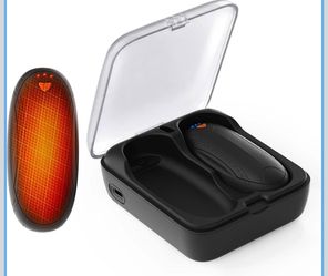 Hand Warmers,Rechargeable,2 Pack,Electric with Charging Case 14,000mAh total | 3 heat levels 95-131F | Dual-sided heating | USB-C | 2-pack with case