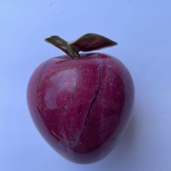 Solid Red Marble Apple Paperweight 