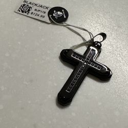 Blackjack Men’s Stainless CZ Pendant NWT