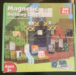 Magnetic Building Cubes 200pc Set Minecraft Steve Ages 3+ ZH-025