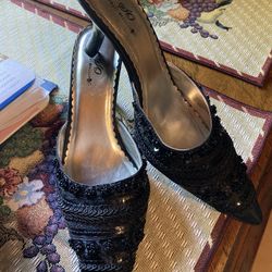 women's shoes for evening dress, black , size 9M