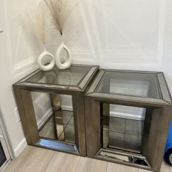 Gold/Brass Mirrored End Tables