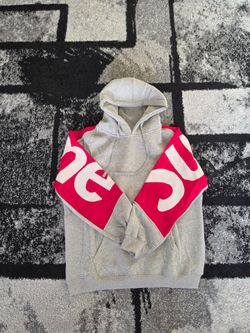 Supreme Intarsia Big Logo Hoodie Grey