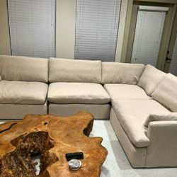 Beige Cloud Couch Modular Sectional Sofa 