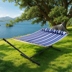 OUTDOOR HAMMOCK WITH STURDY METAL BASE