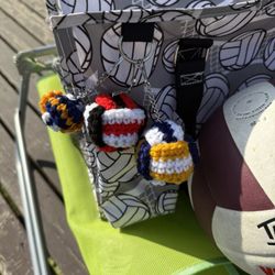 Handmade Crochet Volleyball Keychains