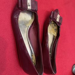 Beautiful Size 7.5B, Coach, red patent leather. Used, with some wear, but still functional.