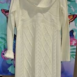 ALYX Off .. Cream .. White Sweater Knit Dress with large Cowl Neck and Long Sleeves.. Size Large was 99.99. This was purchased for a Christmas party, 