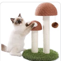 LOW PRICE MOVING- 20” SMALL AESTHETIC MUSHROOM CAT SCRATCHING POST 