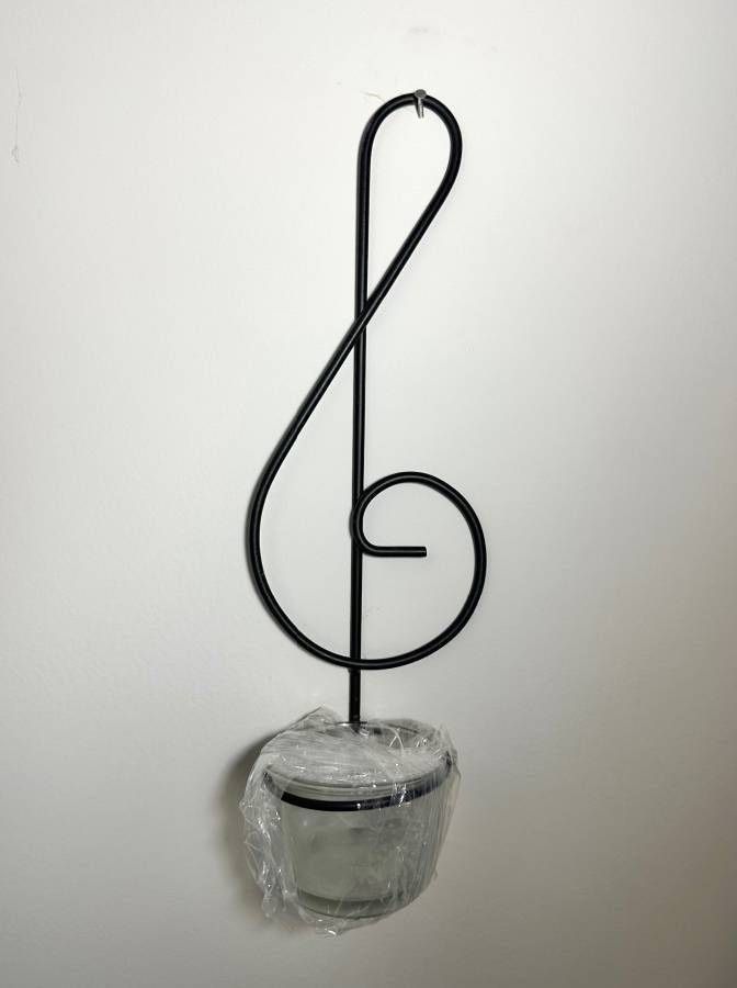 Metal Treble Clef Wall Candle Holder