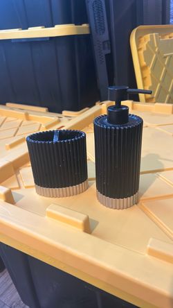 Soap and toothbrush holder set