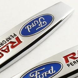 BRAND NEW UNIVERSAL 2PCS FORD RACING 3D METAL EMBLEM BADGE STICKER