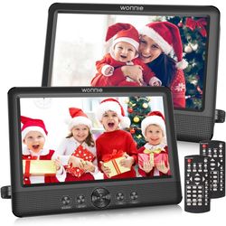 WONNIE 10.5" Two Car DVD Players Portable Dual Screen Headrest Video Player