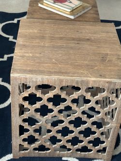 Wood end tables. 18/18. 16/16