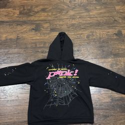 Size X-Large -Authentic Black and Pink Sp5der Hoodie