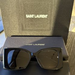 YSL Saint Laurent SL M119 Blaze Women’s Black And Gold Sunglasses 