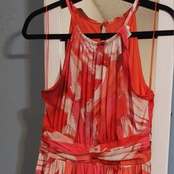 Bright Colored Mesh Halter Dress