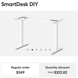 SmartDesk Electric Adjustable Base + White IKEA Top (Replaceable) + IKEA Filing Cabinet