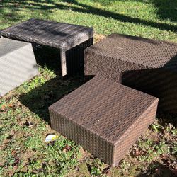 4pc, Wicker, Outdoor Patio Furniture