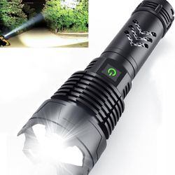 Rechargeable Led Flashlight 200000 High Lumens, Brightest Powerful Handheld Flashlight,Xhp160.8 Zoomable IPX5 Waterproof Super Bright Flashlight with 