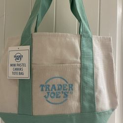 Trader Joe’s Mini Tote Bag Green Color New 