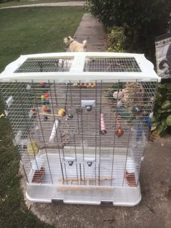 Large Double High Bird cage with Lots Of Accessories!