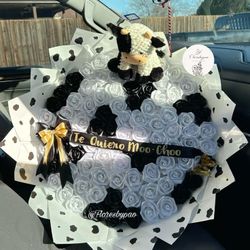 Black And White Cow Theme Enternal Ramo Buchón