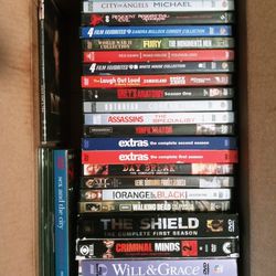 Box of DVDs: Tv Sows & 2-4 Disc Movies