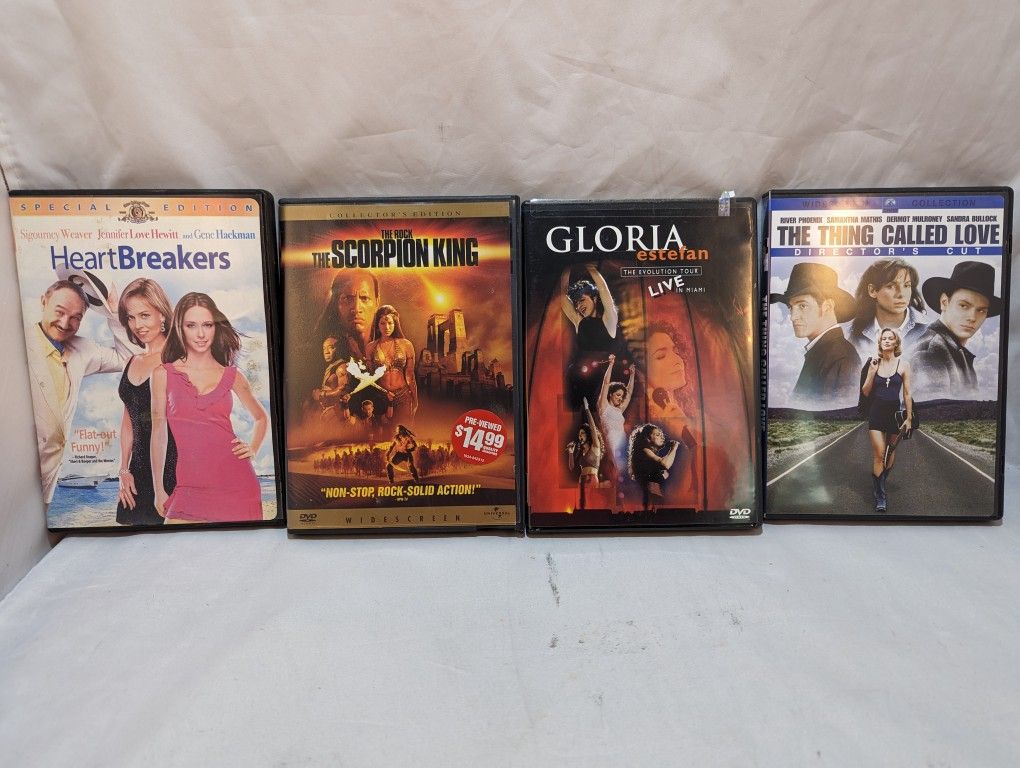 4 Great DVDs - HeartBreakers, Scorpion King, The Thing Called Love, Gloria Estefan 