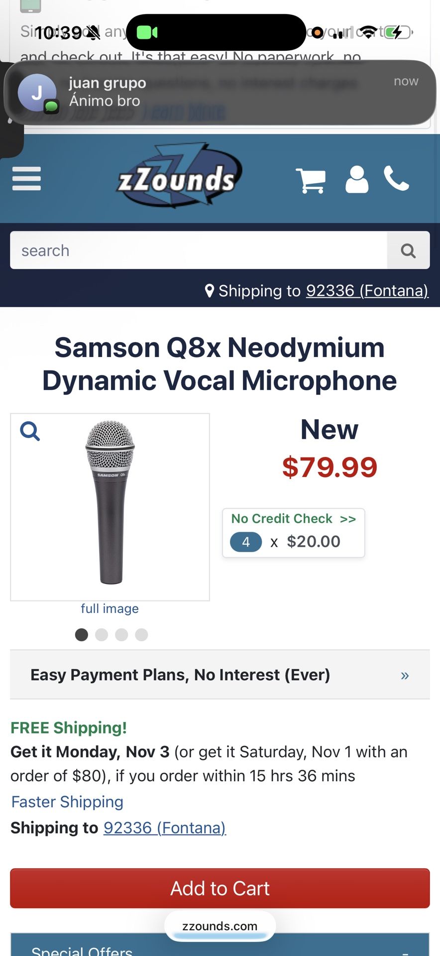 Samson Q8x microphone
