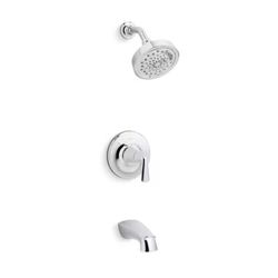 KOHLER Elmbrook 1-Handle 3-Spray Wall Mount Tub and Shower Faucet Valve Included (Polished Chrome)
