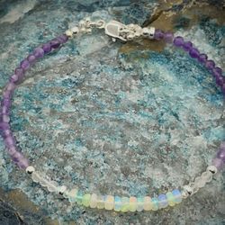 Amethyst Opal Gemstone Bracelet 