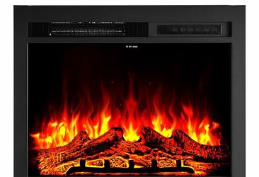Electric Fireplace Insert w/ Heater & Multi-Function Flame Control