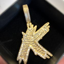 Moissanite Diamond Pendant K Initial 