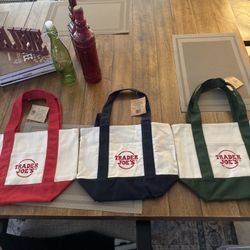 Trader Joes Mini Canvas Tote Bags 