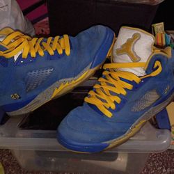 Blue And Yellow Jordans 6.5y
