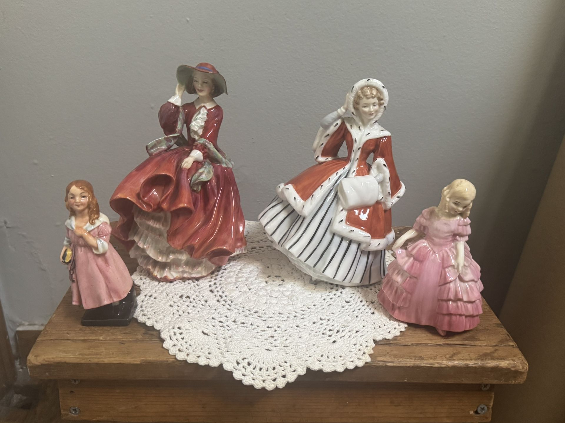 4 Vintage Bone China Royal Doulton Figurines