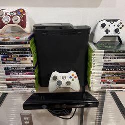 Xbox 360 120GB HDD w/ Kinect, 3 Controllers & 34 Games
