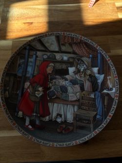 Vintage 1988 "Little Red Riding Hood" limited-edition collector plate by the Edwin M. Knowles