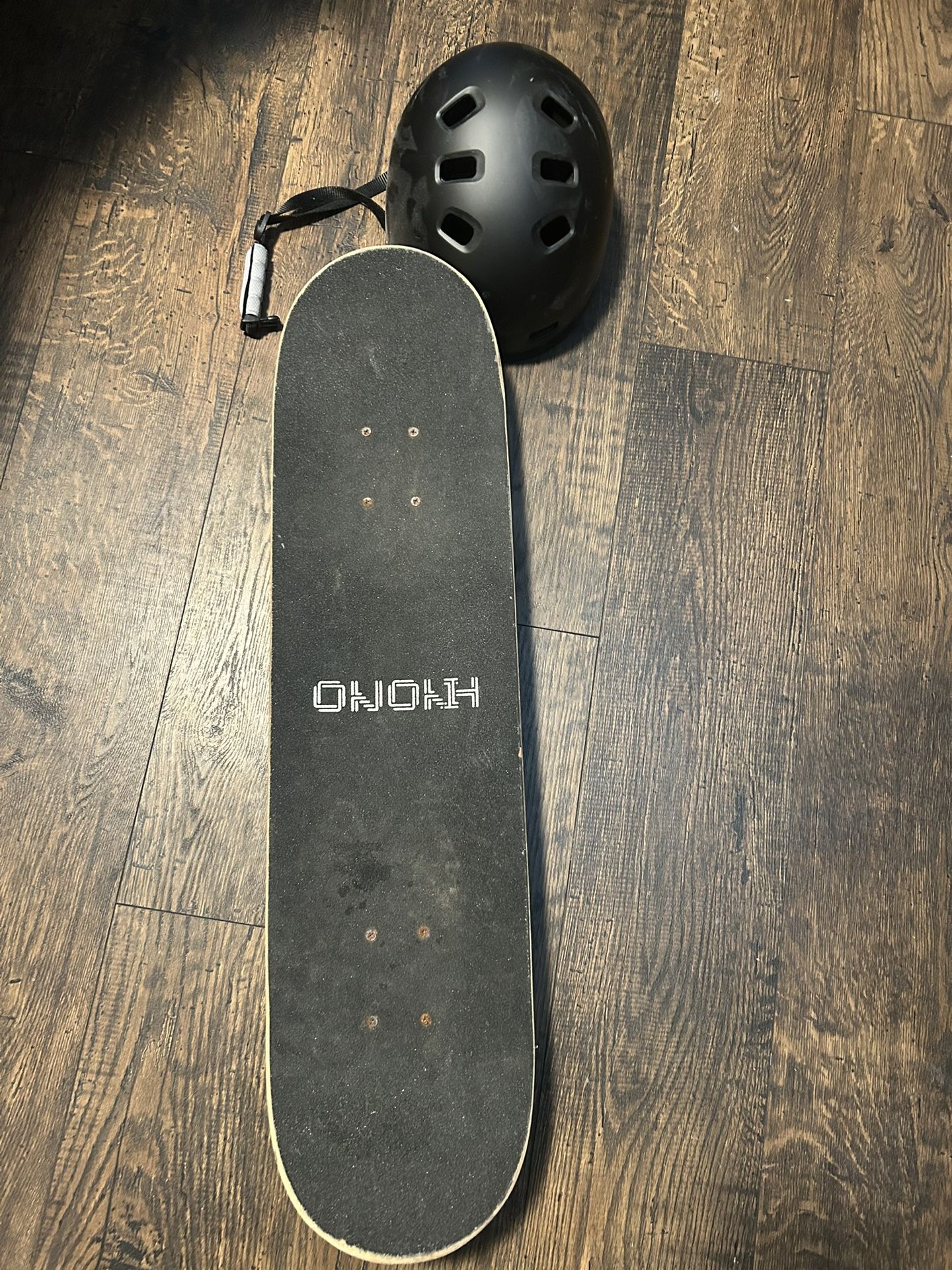 Skateboard And Helmet