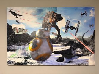 Star Wars Battle Scene Canvas Wall Art