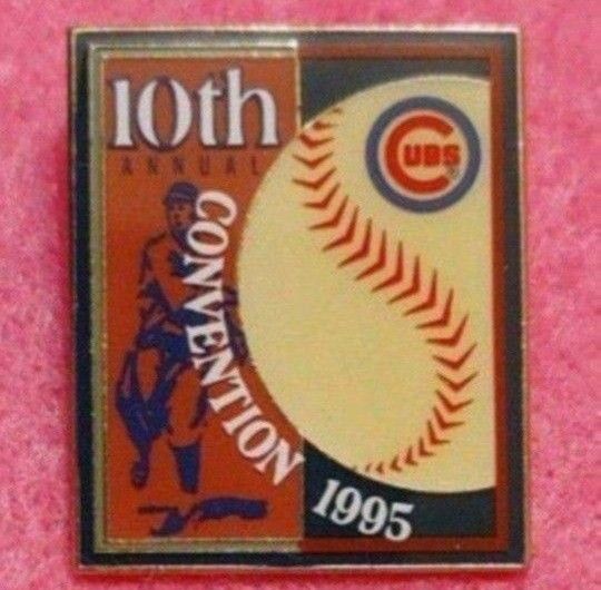 Chicago Cubs Vintage Goldtone (1995) "10th' ANNUAL CUBS CONVENTION" COLLECTOR'S Pin (UNUSED)😇 GREAT FOR HATS!💣 Please Read Description.