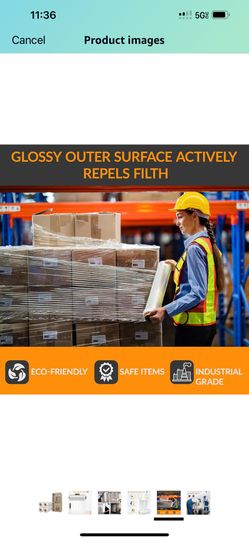 18" Stretch Film/Wrap 1500 feet 80 Gauge Industrial Strength, up to 800% Stretch 20 Microns Clear Cling Durable Adhering Packing Moving Packaging Heav
