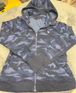 Athleta Triumph Blue Camo Full Zip Hoodie Size Women’s XL