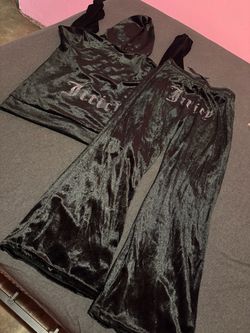 Juicy Couture Black Velvet Tracksuit Set
