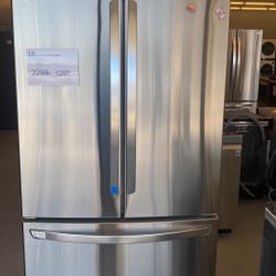 23 cu. ft. 3-Door French Door Refrigerator with Glide N' Serve in PrintProof Stainless Steel, Counter Depth
