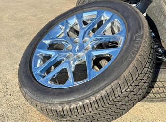 FREE DELIVERY 22” GMC Sierra Yukon Denali Snowflake Honeycomb wheels Bridgestone 275/50/22 98%