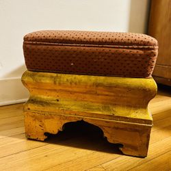 Gold Leaf Moorish Ottoman  Chair Mini Stool