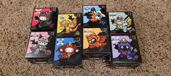 Complete Set of 8 McDonald's Hello Kitty x Godzilla Happy Meal Toys