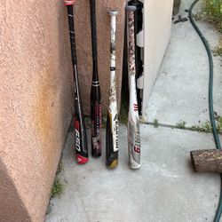 Three baseball bats, and one softball bat the Maruchi cat nine was only used for one season high school still has a lot of pop and a lot of playing 